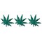 Set of 3, 1" - Pot Leaf, Cannabis, Marijuana, Embroidered, Iron on Patch